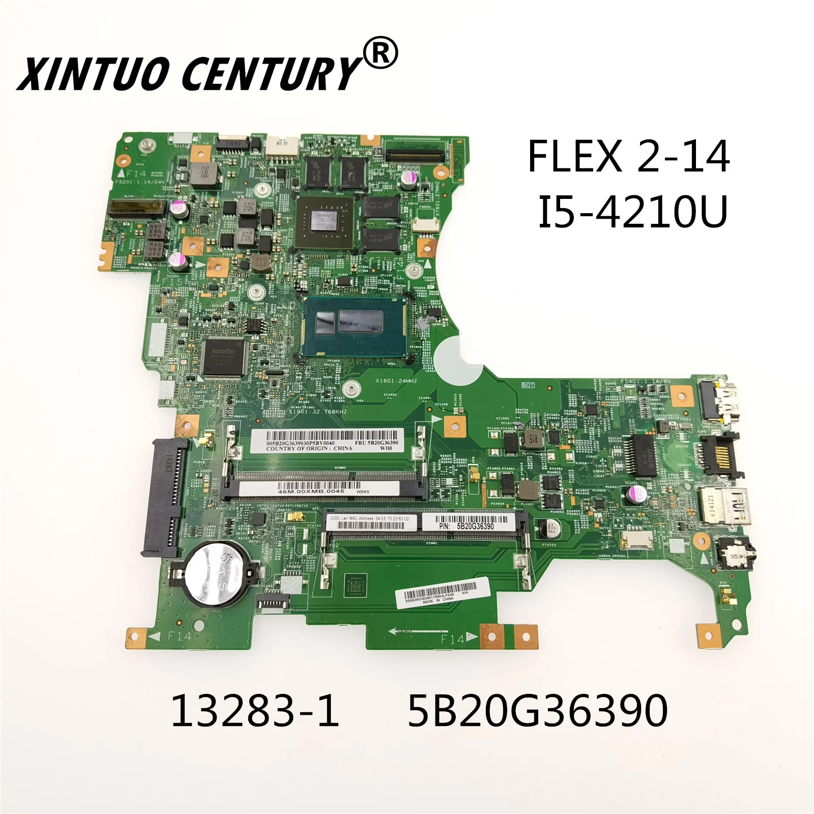 Материнская плата для ноутбука Lenovo Flex2-14 13283-1 5B20G36390 448.00X01.0011 FRU с процессором SR1EF