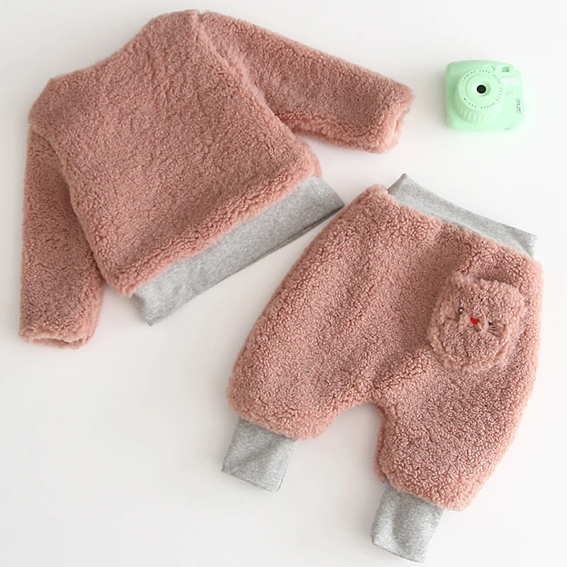 Newborn Clothes Baby Boy Girl Suit winter Baby Fashion Sweater+ Trousers 2 Pcs children's long sleeve Keep warm Suit