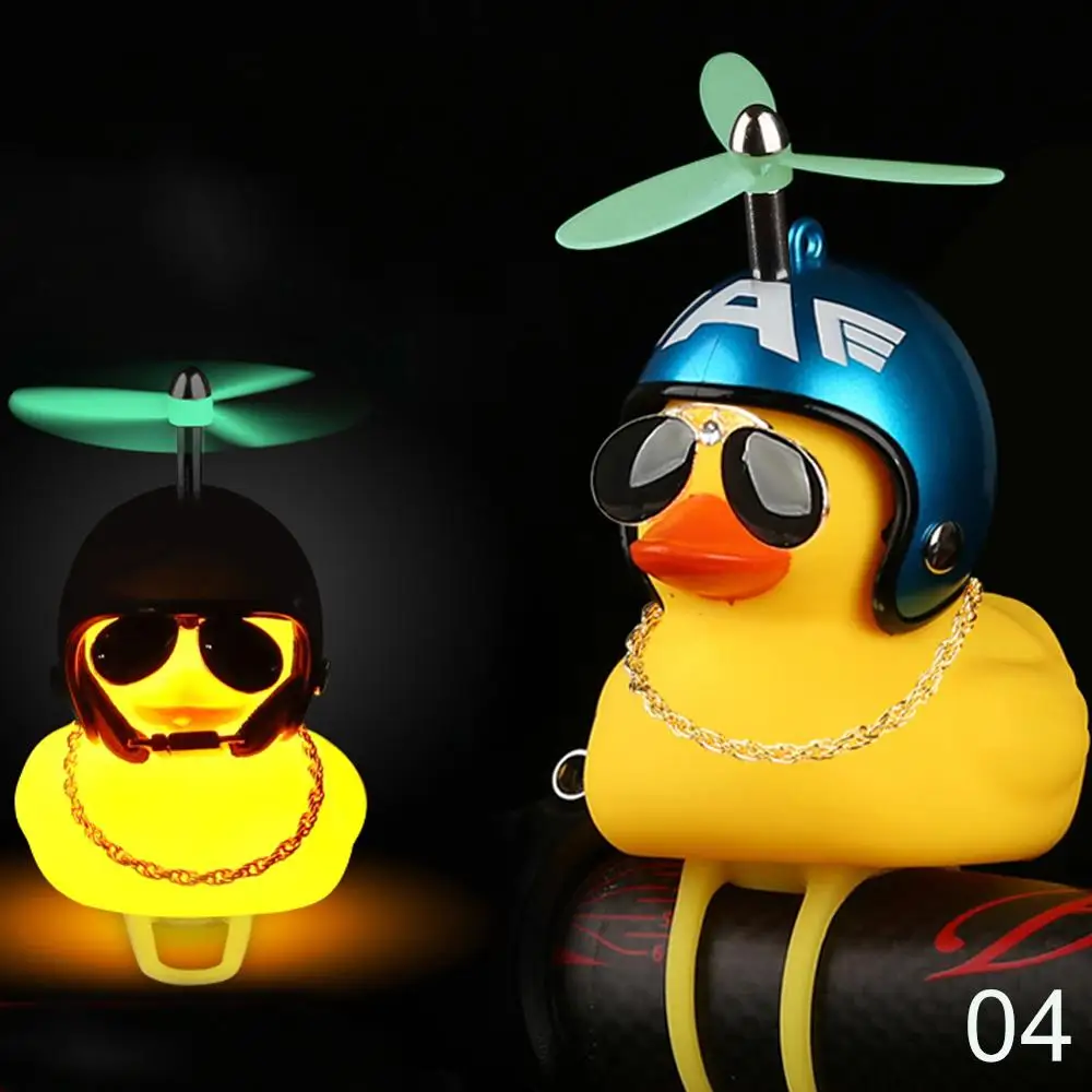 FlashDuckAirscrew Стоящая утка со шлемом сломанный ветер маленькая Желтая утка шоссейный велосипедный шлем велосипедные аксессуары со светящимися/нормальными воздушными винтами - Цвет: FlashDuckAirscrew