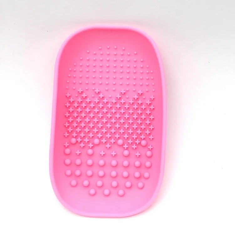 Pink Силиконовый коврик для очистки кистей, косметическое мытье кистей для макияжа, гель для очистки, скраб, основа, Профессиональная Кисть для макияжа, инструменты для очистки - Handle Color: Pink