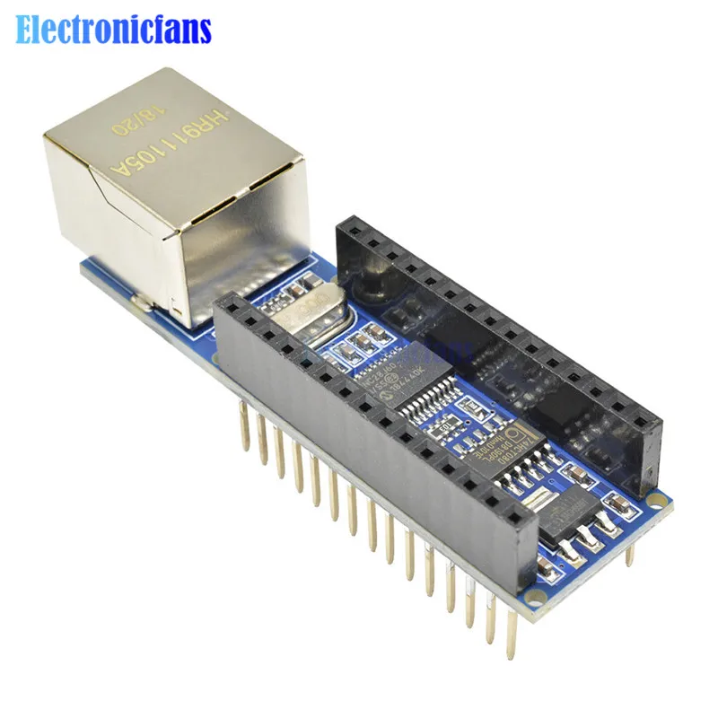 10 шт./лот Стандартный Nano V3 Ethernet щит ENC28J60 микрочип HR911105A RJ45 веб-сервер модуль Ethernet плата для Arduino