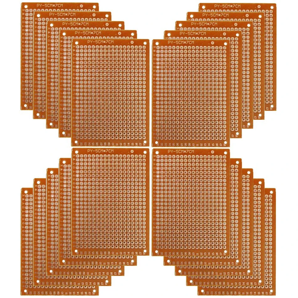 Aokin медь Perfboard 20 шт бумажные композитные печатные платы(5 см х 7 см) универсальная макетная плата Односторонняя печатная плата