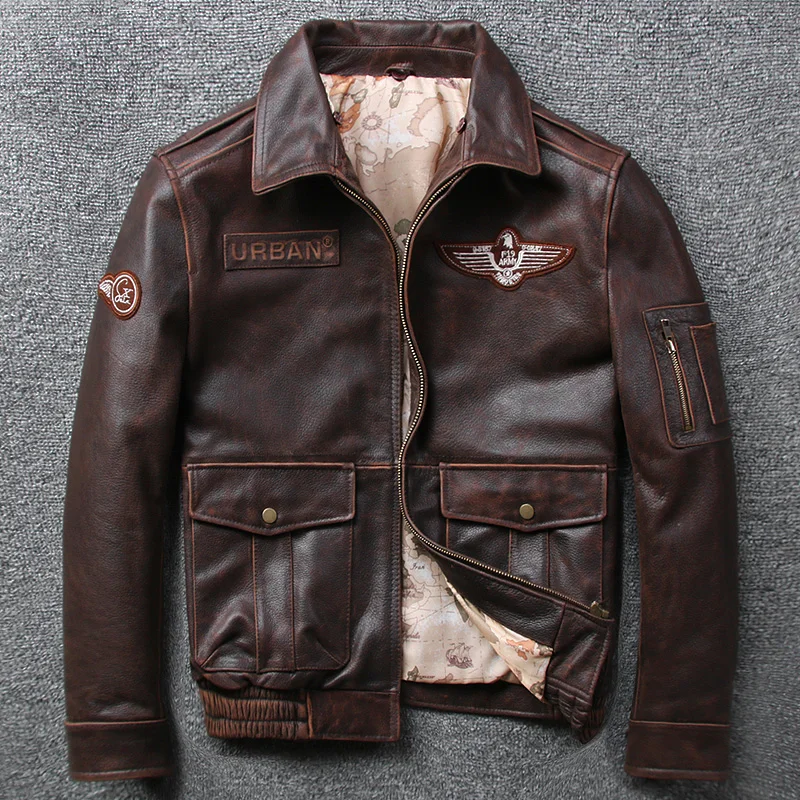 Верхний слой из воловьей кожи Lear G1 Air Force Pilots Lear куртки мужские заколки для волос хлопок чистый Lear пальто