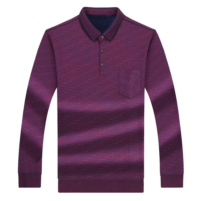 Autumn winter fleece polo shirt men Plus size 5XL 6XL 7XL Bust 140cm long sleeve men polo shirt