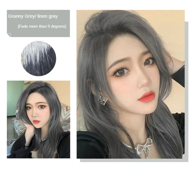 500ml Hair Dye Cream Fashion Blue Hair Waxing Mud DIY Temporary Styling Hair Color Cream No Damage Easy Wash Purple Hair Dye Wax Granny Gray