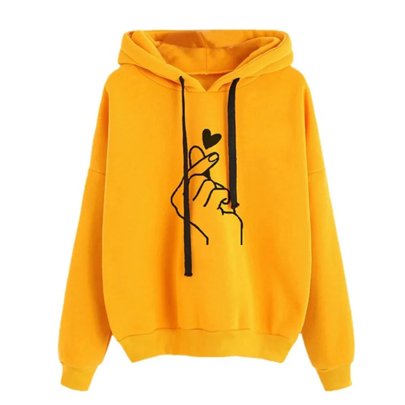 Plus Size Pullovers Girls Long Sleeve Spring Autumn Winter Striped Women Sweatshirt And Hoody Ladies Hooded Love Printed Casual