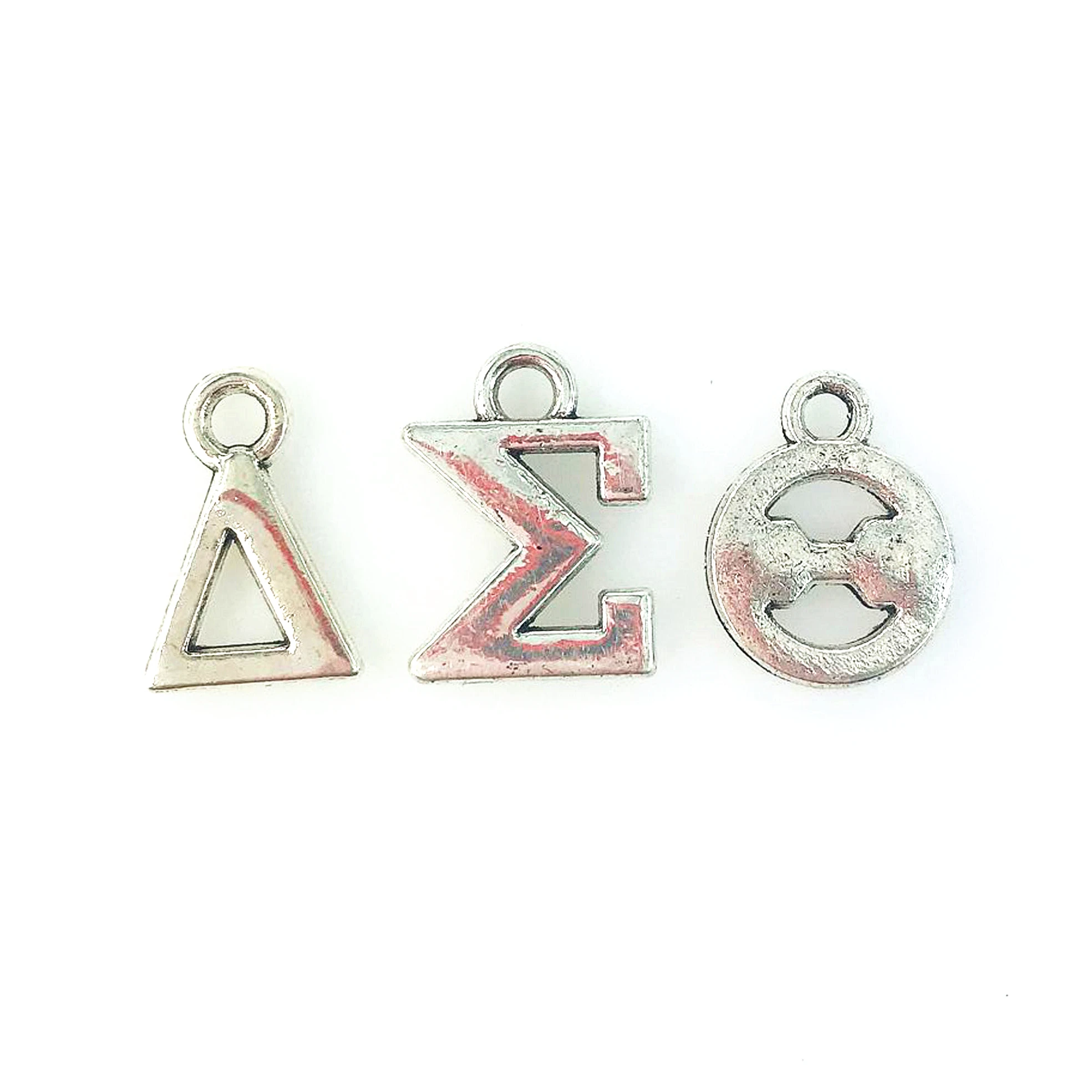 Each 10pcs Альфа каппаа Альфа ака плюща письмо DST металлический греческий ZPB society Sorority висячий Шарм кулон для браслета бижутерия для женщин - Окраска металла: Each 10pcs