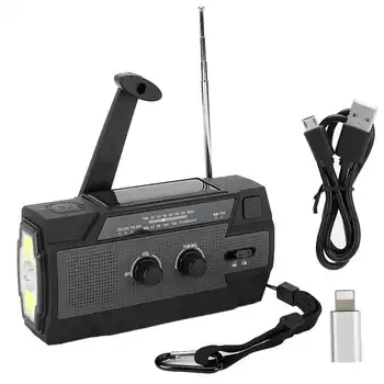 

Waterproof Solar Hand-Crank Radio FM/AM/NOAA SOS Alarm Weather Radio with LED Flashlight LED Desk USB Charging for Household and