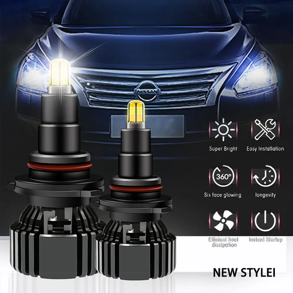 2PCS Turbo D4S Led H4 Canbus 360° 35w 8 sides luminous Diodes Car Headlight Bulbs H1 H8 H11 9005 9006 9012 D2S LED Lamp auto | Автомобили