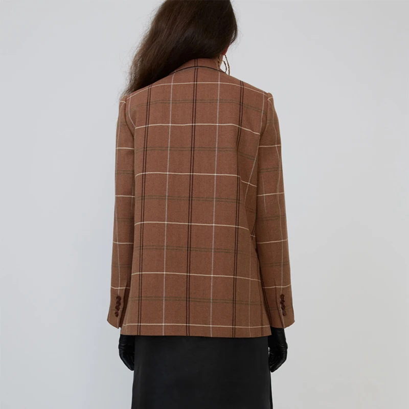 Ins рекомендованный блоггером Британский Ретро стиль Шерсть смешанная двубортное пальто с лацканами