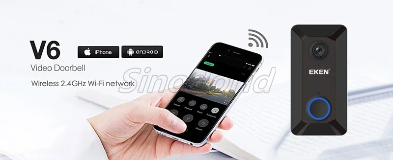 Eken V6 720P wifi видео дверной звонок домашний дверной звонок беспроводной видеодомофон Облачное хранилище двухстороннее аудио ночное видение
