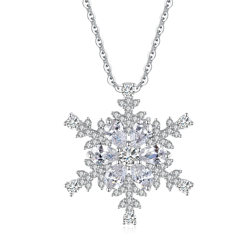 

CAN009 snowflake necklace Personalized hexagonal snowflake pendant