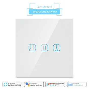 

Eu standard Tuya curtain switch wifi alexa electric switch remote timing Voice control touch switch