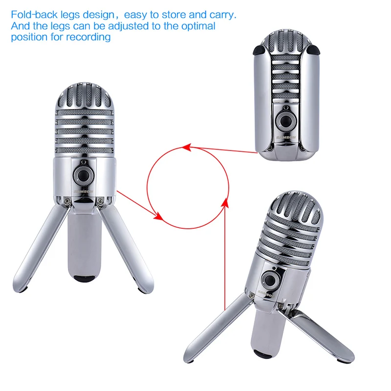 Samson Meteor Mic записывающий конденсаторный микрофон складывающаяся Задняя ножка с usb-кабелем сумка для переноски компьютера конференц-микрофон