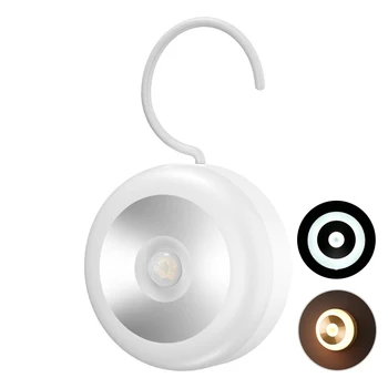 

LED Motion Sensor Night Light USB Charging Human Body Induction Round Night Lamp Bedroom Bedside Wardrobe Magnetic Children Lamp