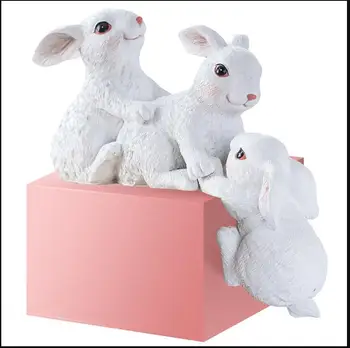 

European Resin Rabbit Decoration Ornaments Office Home Desktop Figurines Crafts TV Cabinet Hotel Table Sculpture Furnishing Art