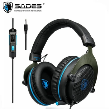 

SADES R3 3.5mm Gaming Headset Bass Surround Stereo Over Ear Wired Control Headphone with Foldable Microphone for PUBG PC Laptop