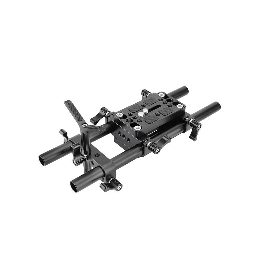 KIMRIG Camera Mounting Plate Pro DSLR Shoulder Mount Support Rig Tripod Mount Plate With Lens Support 15mm Rods For Dslr Cameras camera tripod plate camera mount plate camera base plate