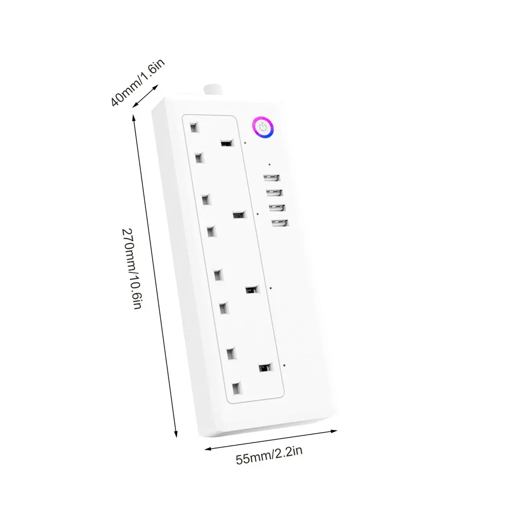 Умная розетка Smart Switch Wifi болт-заглушка отверстий синхронизации двигателя 1,8 м 3/4-порты голосовое интеллектуальное управление беспроводной выход пульт дистанционного управления розетка