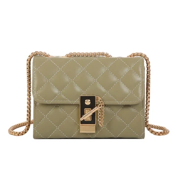 

Textured messenger bag tide 2020 summer chain small fragrance rhombus shoulder bag leather Handbags for Women's Female handbags