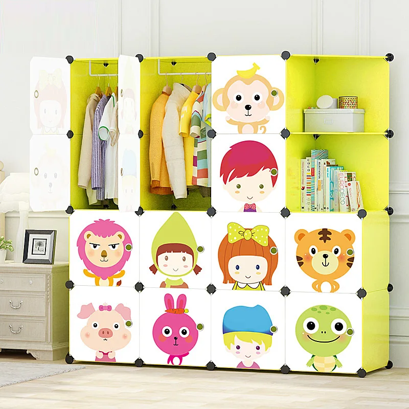 

Pp Environmentally Friendly Resin Baby Cartoon Wardrobe Children Simplicity Component Wardrobe Baby Toys Storage Organizing