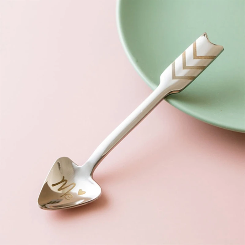 Нержавеющая сталь Cupid's Arrow Love пара маленькая кофейная ложка для перемешивания чайная ложка десертная посуда для напитков