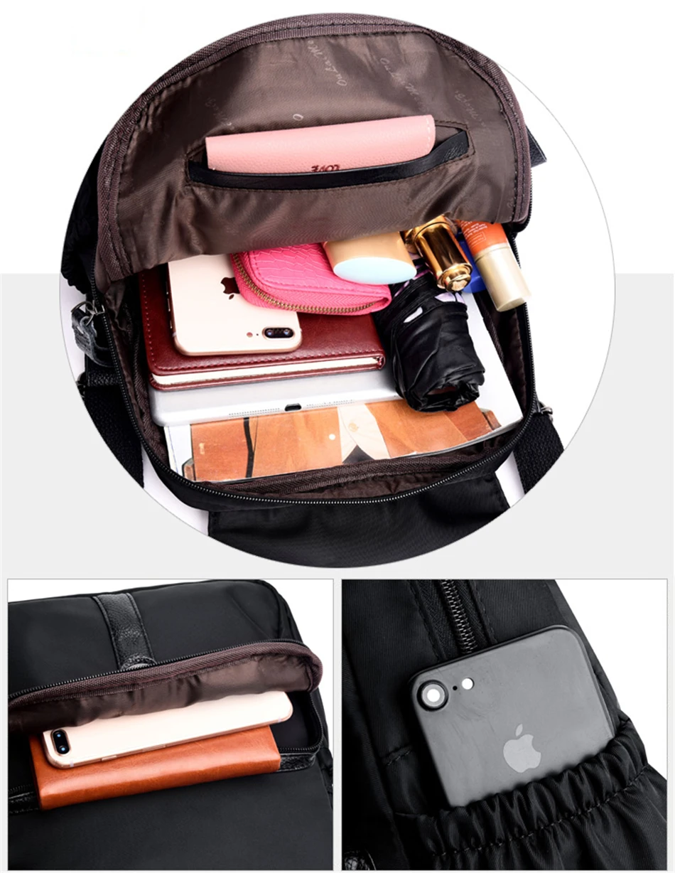 Элегантные женские нейлоновые рюкзаки Mochila Feminina повседневные школьные рюкзаки для девочек большой емкости рюкзак Водонепроницаемый рюкзак для путешествий