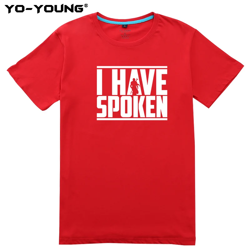 Red Yo-Young, мужские футболки, новинка, Звездные войны, футболки с надписью «I Have Spoken», г., г., повседневный топ из чесаного хлопка, мужские футболки - Цвет: Red