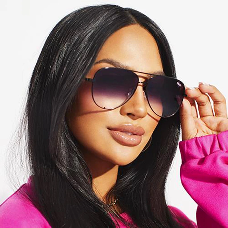 womens ray bans HIGH KEY Pilot Sunglasses Women Fashion Quay Brand Design Traveling Sun Glasses For Women Gradient Lasies Eyewear Female Mujer purple sunglasses