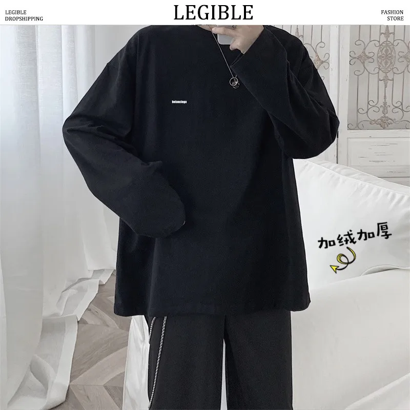 LEGIBLE, весна-осень, футболки с длинным рукавом, мужские с o-образным вырезом, одноцветные футболки, мужские Модные Повседневные Удобные длинные футболки для мужчин