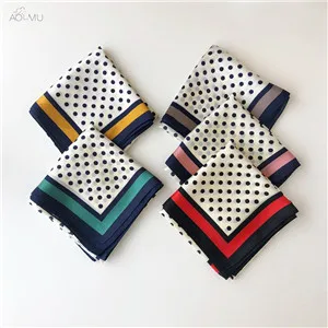 AOMU-Women-Spring-Summer-Square-Silk-Imitation-Satin-Scarf-Polka-Dots-Skinny-Head-Neck-Hair-Tie