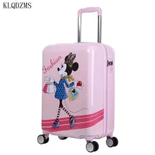 KLQDZMS 20 дюймов мультфильм милый ABS+ PC Сумки на колёсиках Spinner детей интернат тележка дорожная сумка студента