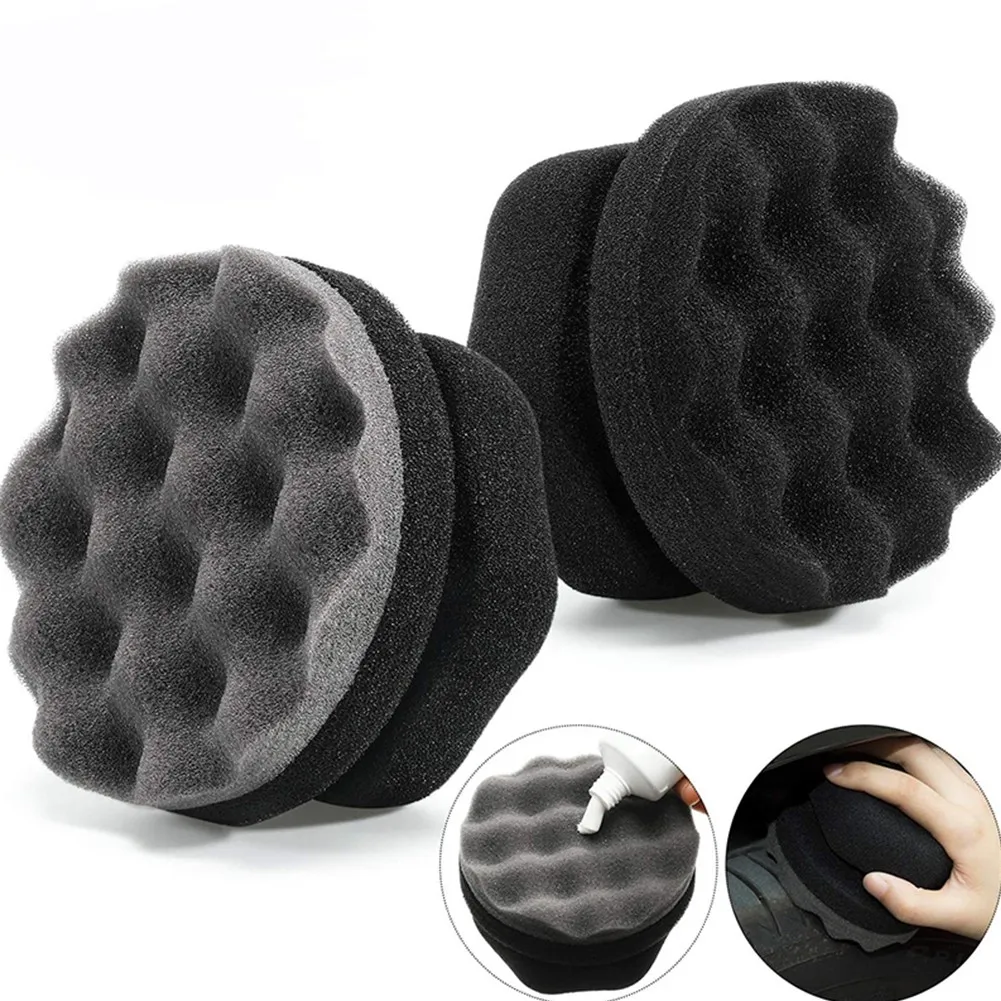 Polishing Pad Tire Contour Dressing Applicator Pads Gloss Shine Color Polishing Sponge Detail Cleaning car seat leather cleaner