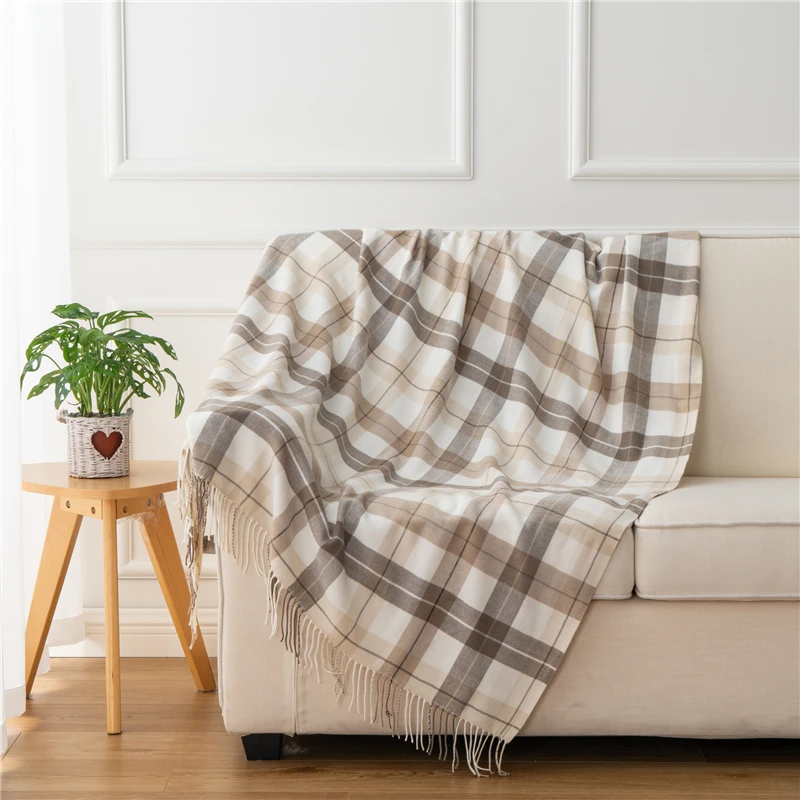 Battilo Home Summer 100% Acrylic Plaid Throws Blanket Outdoor/indoor For Sofa Decorative Bed Perfect Gift | Дом и сад