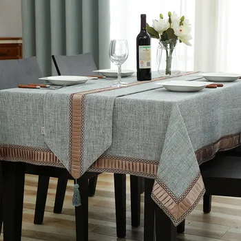 

Multifunction Luxury Table Cloth Cover Solid Patchwork Rectangular Home Chic Tea Tablecloth Tapete Embroidery Toalha De Mesa