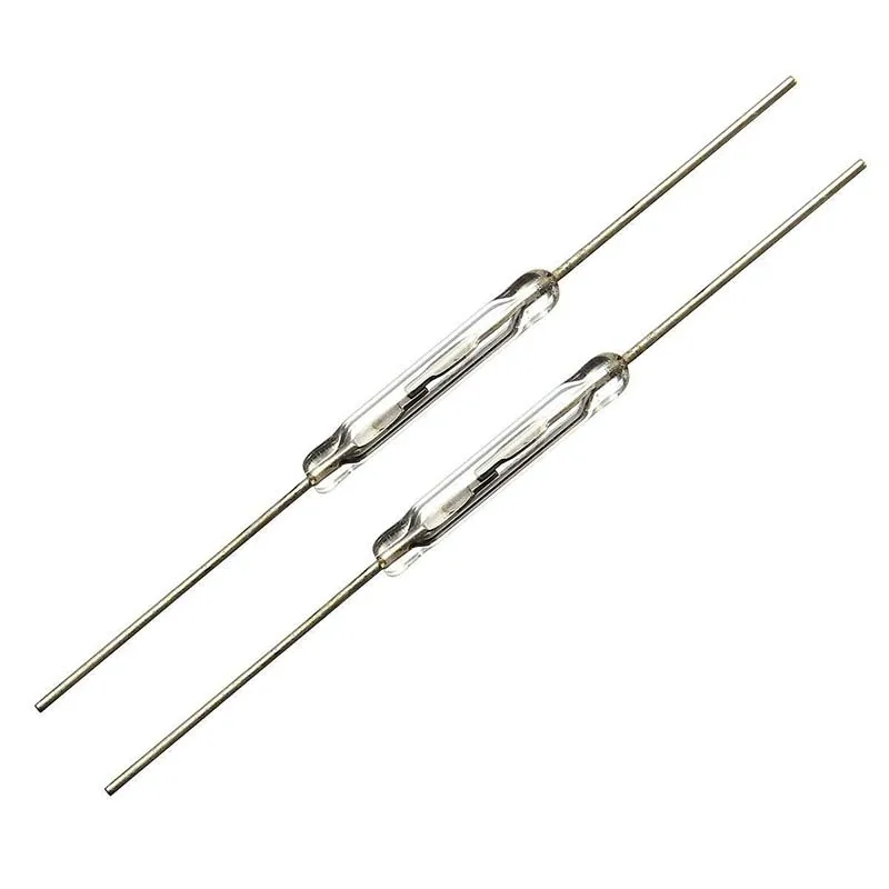 

10 pcs Reed contact Magnetic Switch 14mm x 2mm Miniature Reed switch 44mm length Normally Open Magnetic Induction switch
