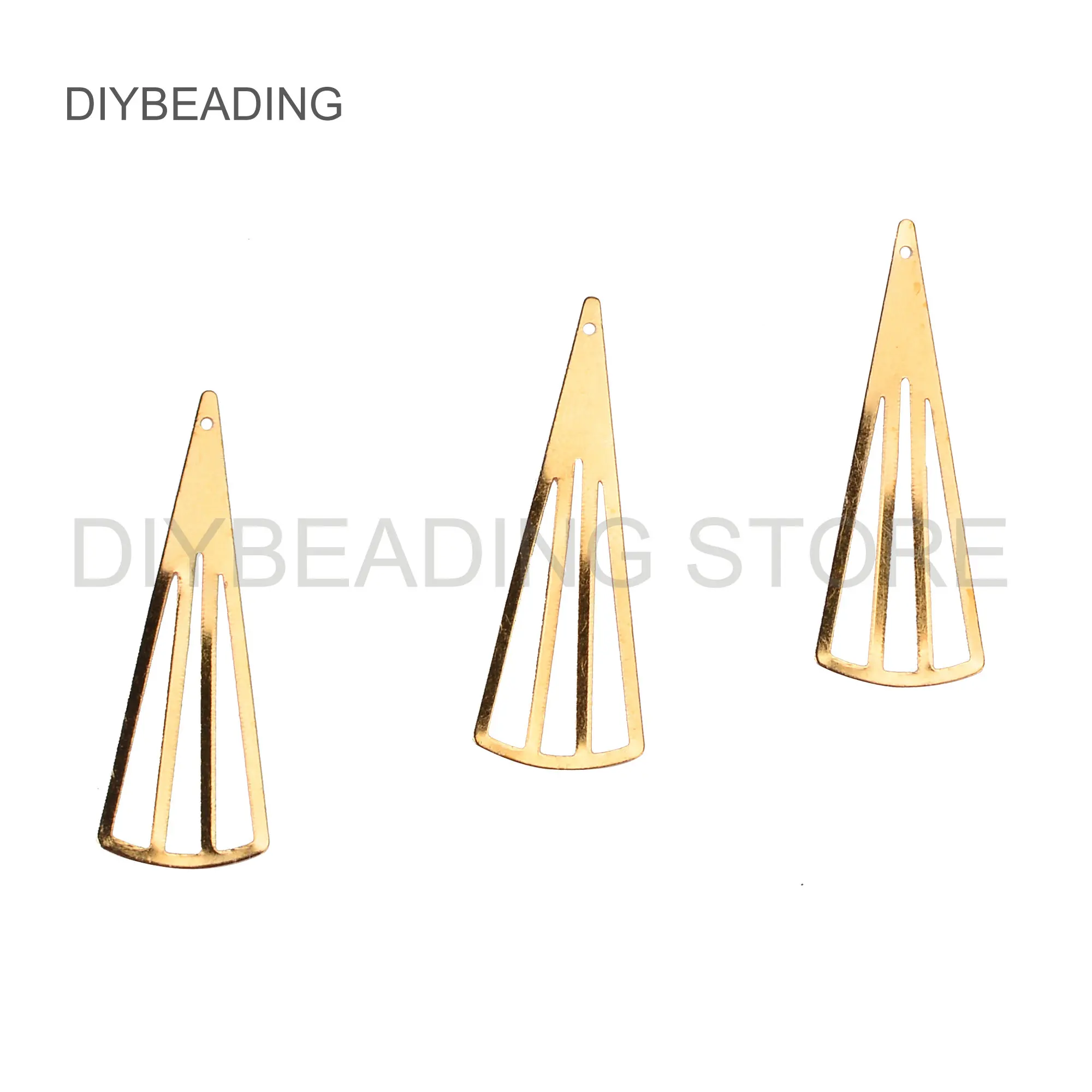 

20-1000 Pcs Brass Component for Earrings Making/ Triangle Spike Charms/ Hollow Cut Out Metal Connector Findings Lots Wholesale