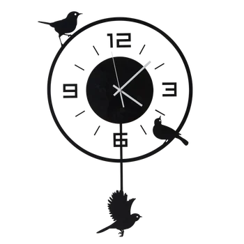 

Nordic Creative Wall Clock Modern Minimalist Living Room American Bedroom Study Porch Home Mute Decorative Clock Free Punch