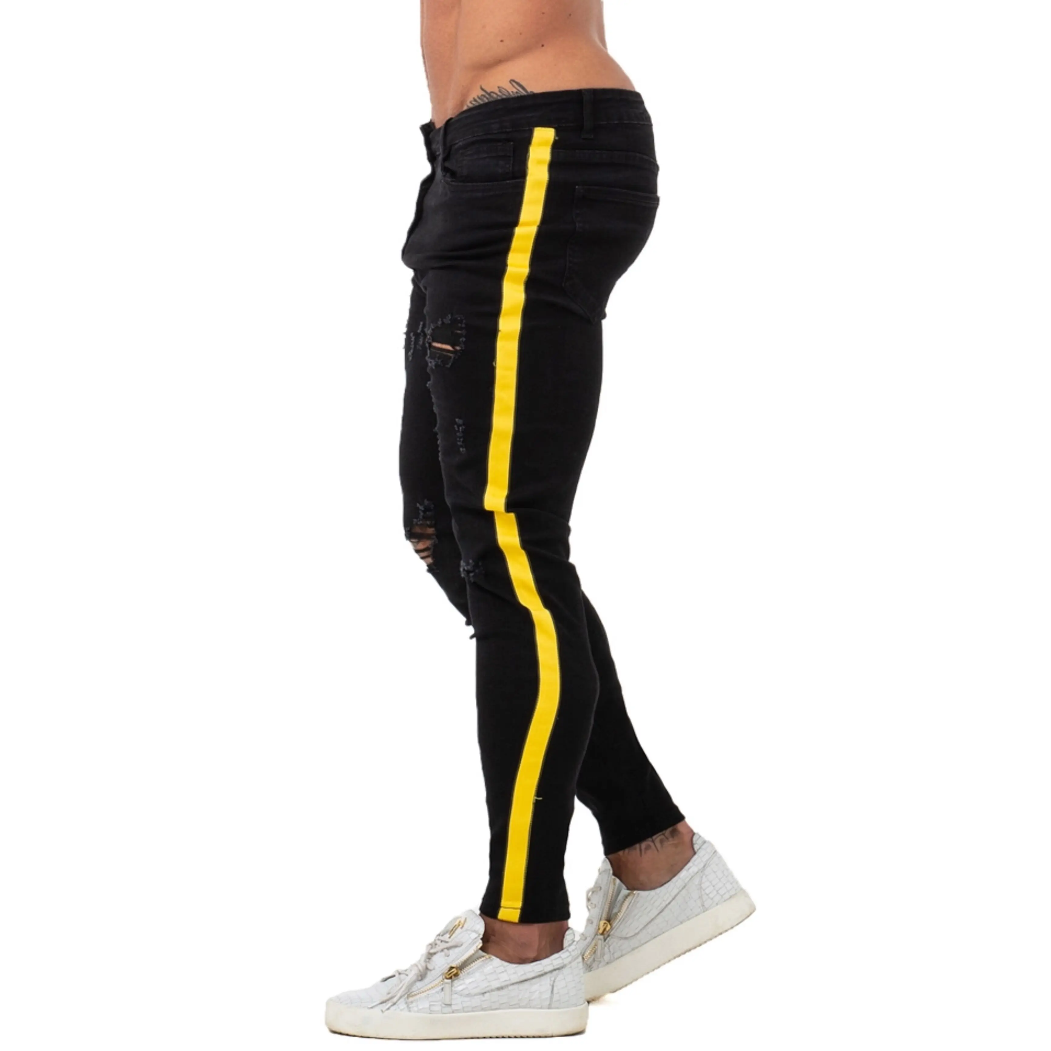 GINGTTO Black Skinny Jeans Homme Denim Stretch Slim Fit Jeans Brand Biker Style Classic Hip Hop Ankle Tight Taping Male zm68 GINGTTO Black Skinny Jeans Homme Denim Stretch Slim Fit Jeans Brand Biker Style Classic Hip Hop Ankle Tight Taping Male zm68