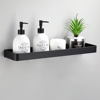 

Bathroom Shelf Bath Shower Shelf Aluminum Black Bathroom Corner shelf Wall Mounted Black Aluminum Kitchen Storage holder