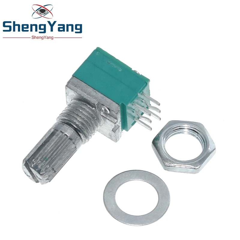 Potentiometer Kit 1pcs RK097G 6Pin 5K 10K 20K 50K 100K B5K with switch audio shaft 15mm amplifier sealing potentiometer Multiturn Potentiometer Linear Potentiometer Rotary Potentiometer Trimmer Potentiometer