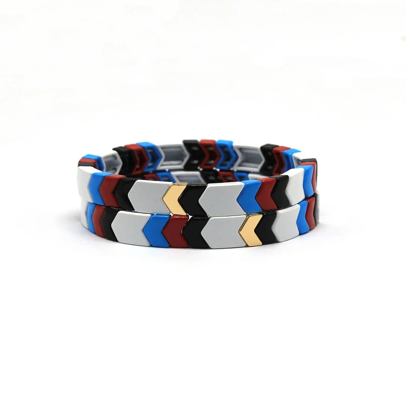 Модные эмалированные плитки из бисера эластичные браслеты/BanglesHandmade металлические окрашенные браслеты/браслеты для женщин/мужчин ювелирные изделия подарок