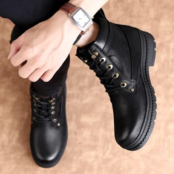 

Men Hiking Boots for Male Shoes Adult Dr Motocycle Boots Warm Ankle Boots Winter Sneakers 2019 New Men Shoes Plus Size 47 48