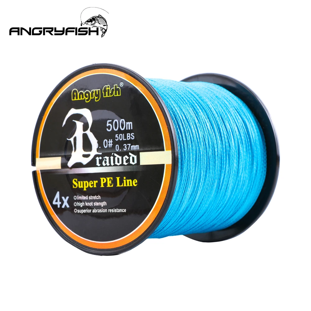 

Angryfish 4 Strands 500m Braided Fishing Line Multifilament Fishing Line Smooth 10-80LB