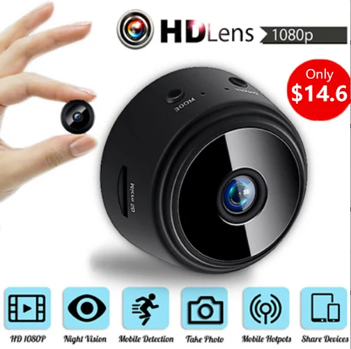 

A9 Mini Wireless Camera HD 1080P Home Security Surveillance Camcorder P2P Night Vision Motion Detection Remote Alarm Monitor