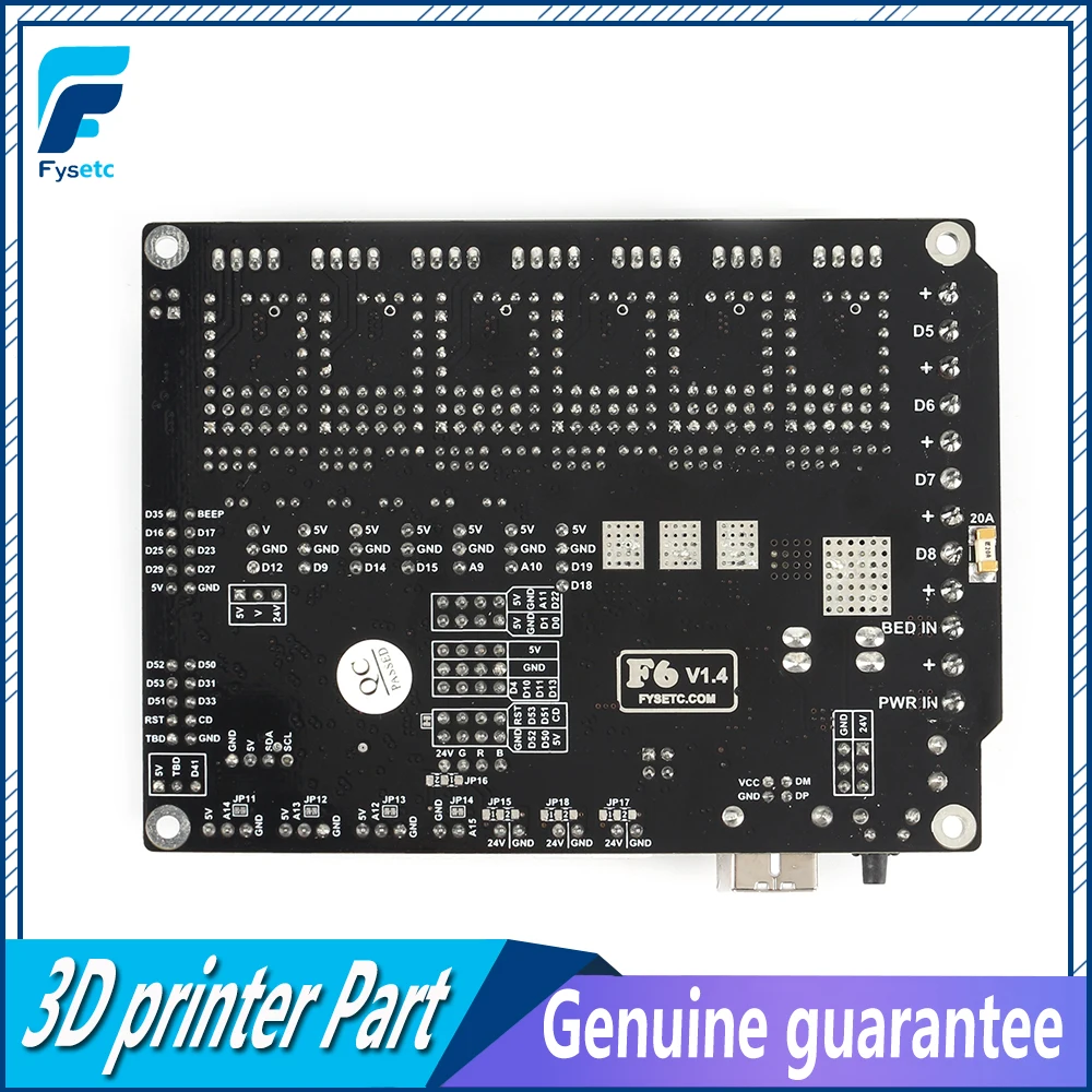FYSETC F6 V1.4 плата все-в-одном до 6 моторных драйверов для TMC2208 UART Летающий с разъемом XH/MX VS SKR V1.3 S6 для Ender 3