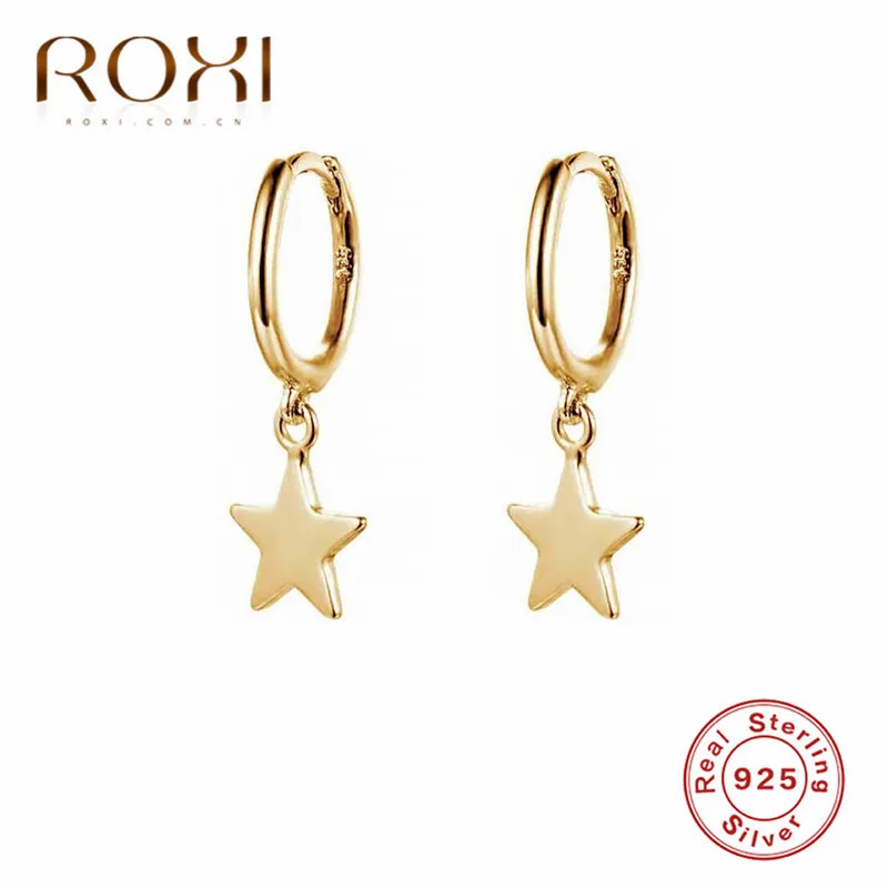 ROXI Серебро 925 пробы Серьги для женщин модные ювелирные изделия звезда очаровательные гвоздики серьги дружеский подарок круглые серьги