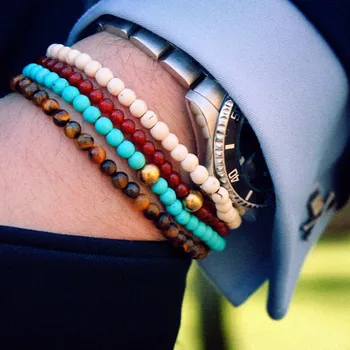 

Tiger Eyes Buddha Bracelets Natural Stone Round Beads Elasticity Rope Men Bracelet Batman Charms Bracelets Bangle