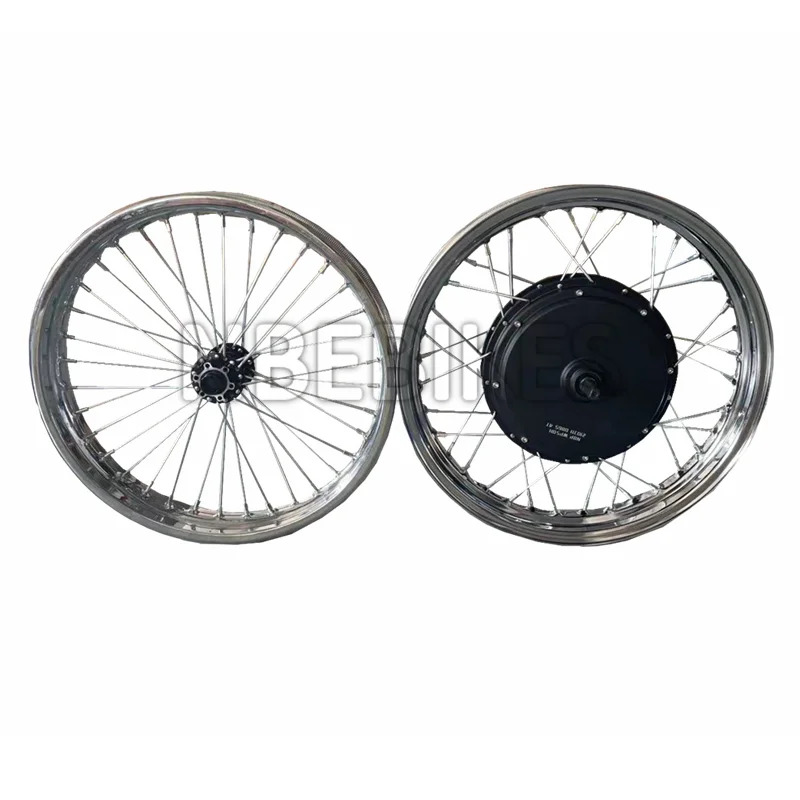 QS205 V3 48-96V 5000W 150mm Dropout Electric Bike Hub Motor Wheel with 110*20mm Hub Front Wheel Silver Motorcycle