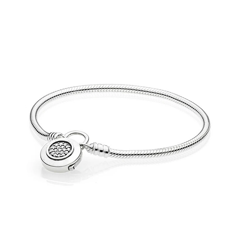 BBee, новинка 925, серебряный модный браслет с замком, бисер, сделай сам, браслет для оригинала Pandora, талисманы, женский браслет, ювелирное изделие, подарок для женщины